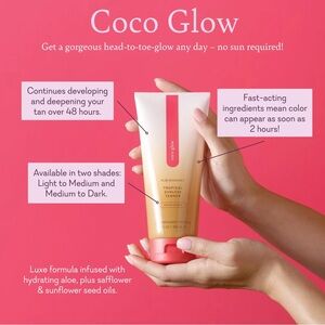 ☀️ Coco Glow Light to Medium Sunless Tanner Pure Romancė